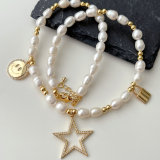 Star Charm Pearl Necklace