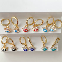 Enamel Eye Charm Earrings