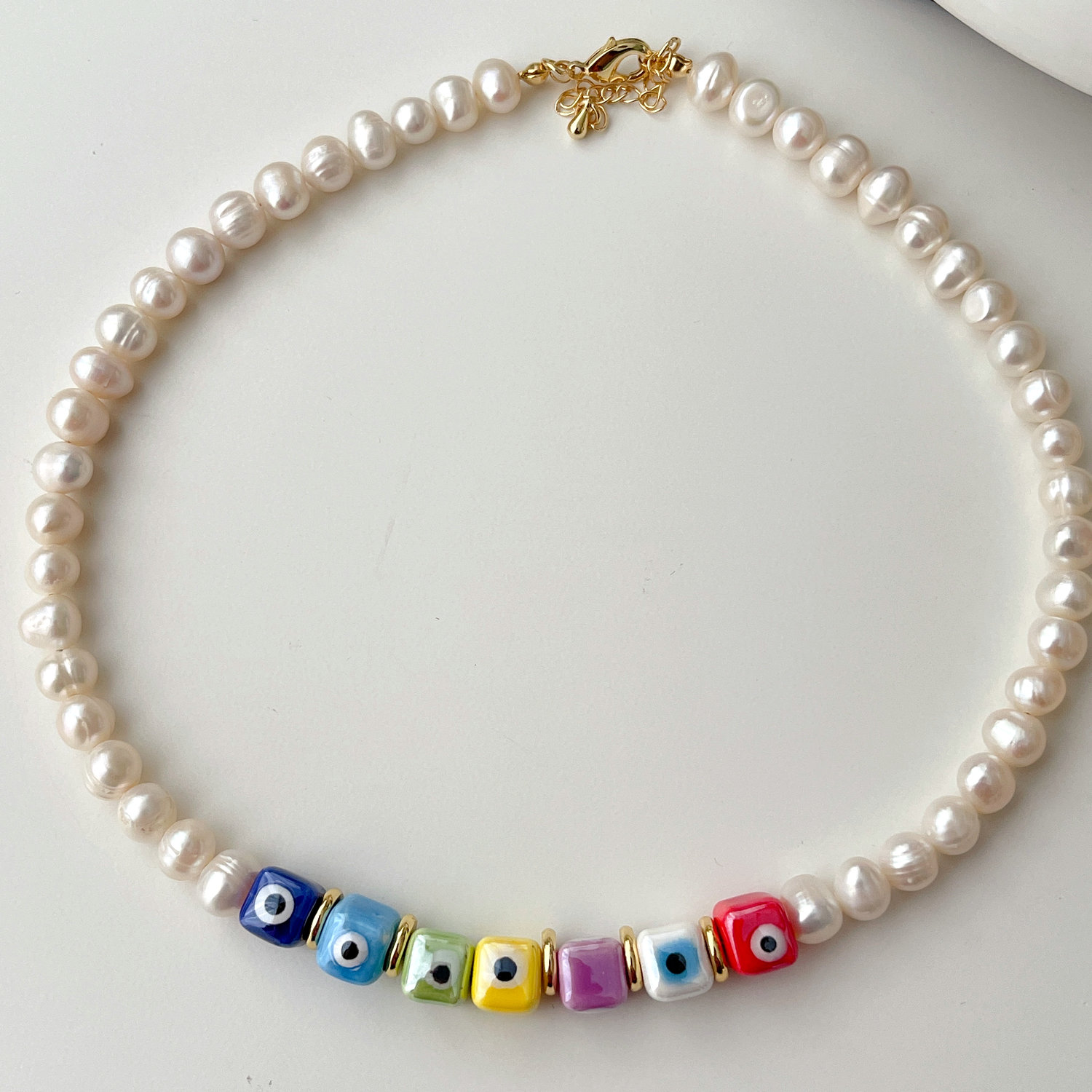 Square Eye Pearl Necklace