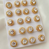 Pave Zircon Round Earring Stud
