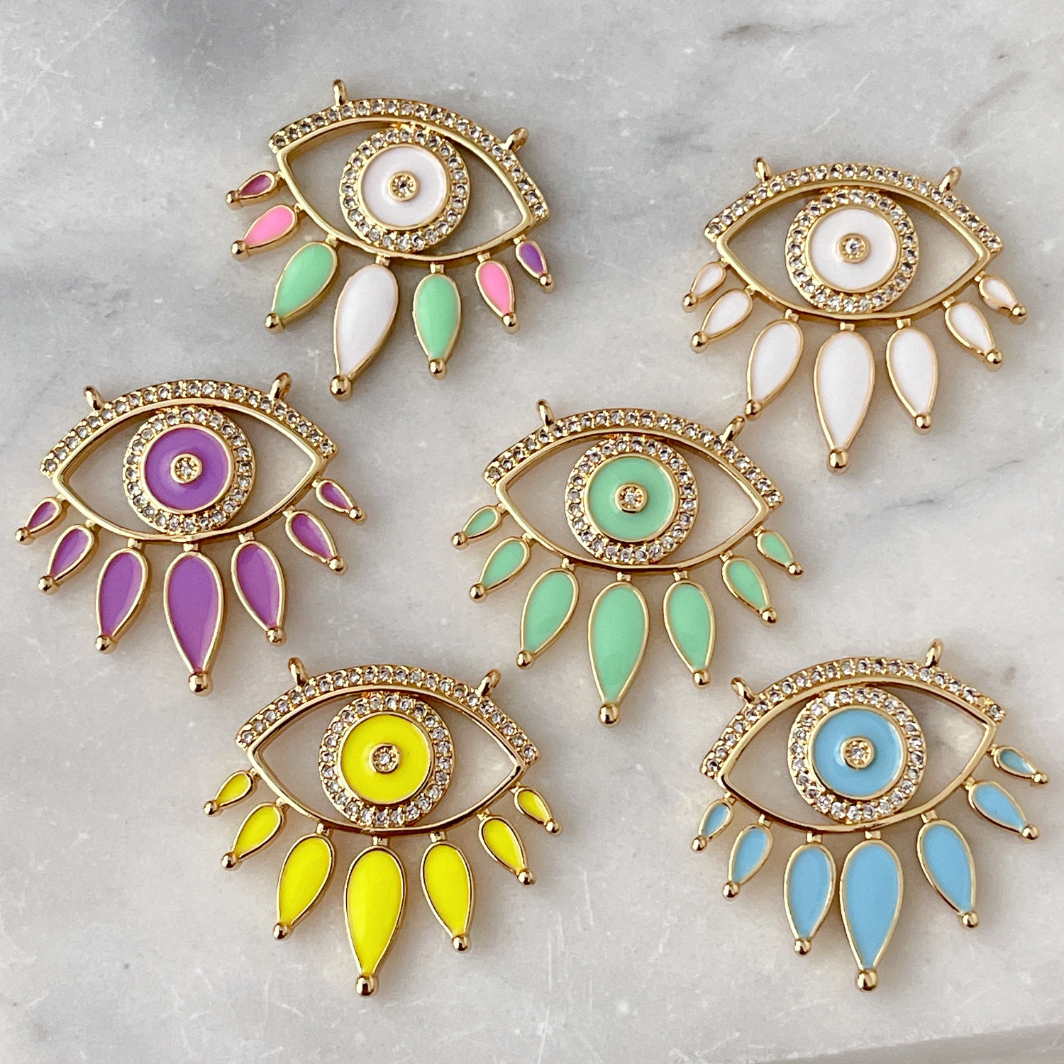 Enamel Eye Pendant For Necklace
