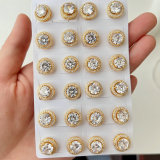 Pave Zircon Round Earring Stud