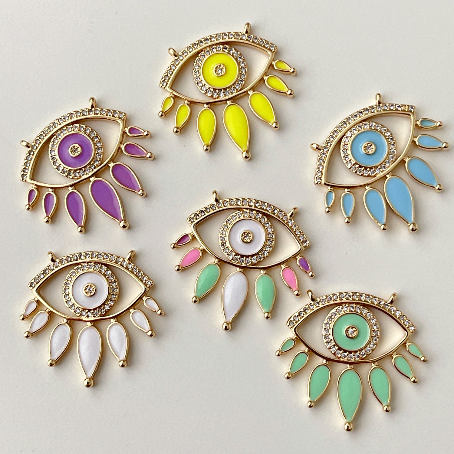 Enamel Eye Pendant For Necklace