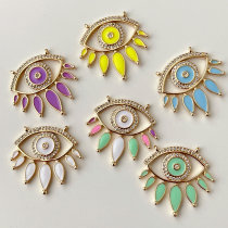Enamel Eye Pendant For Necklace