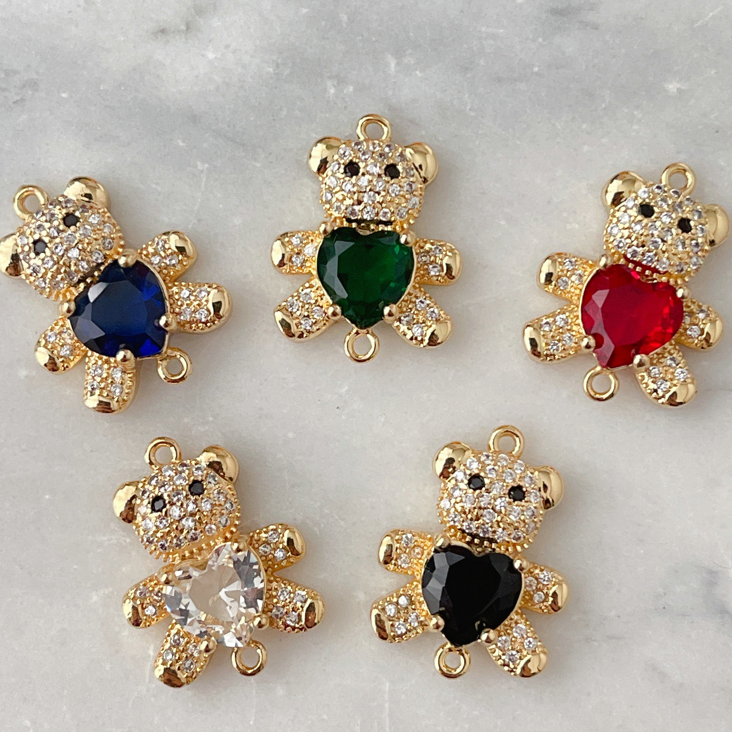 Pave Bear Connector For Bracelet