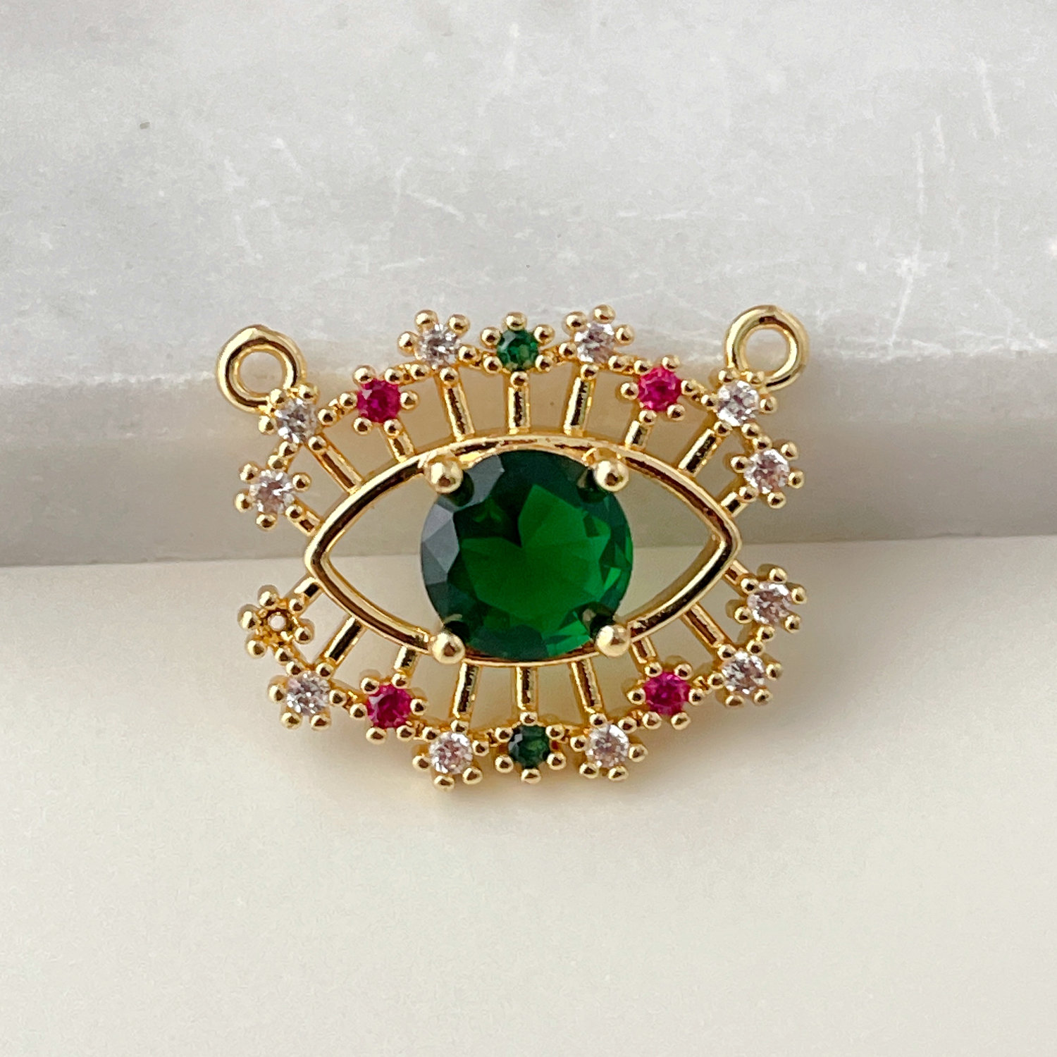 Green Zircon Eye Pendant For Necklace