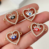 Enamel Eye Heart Connector