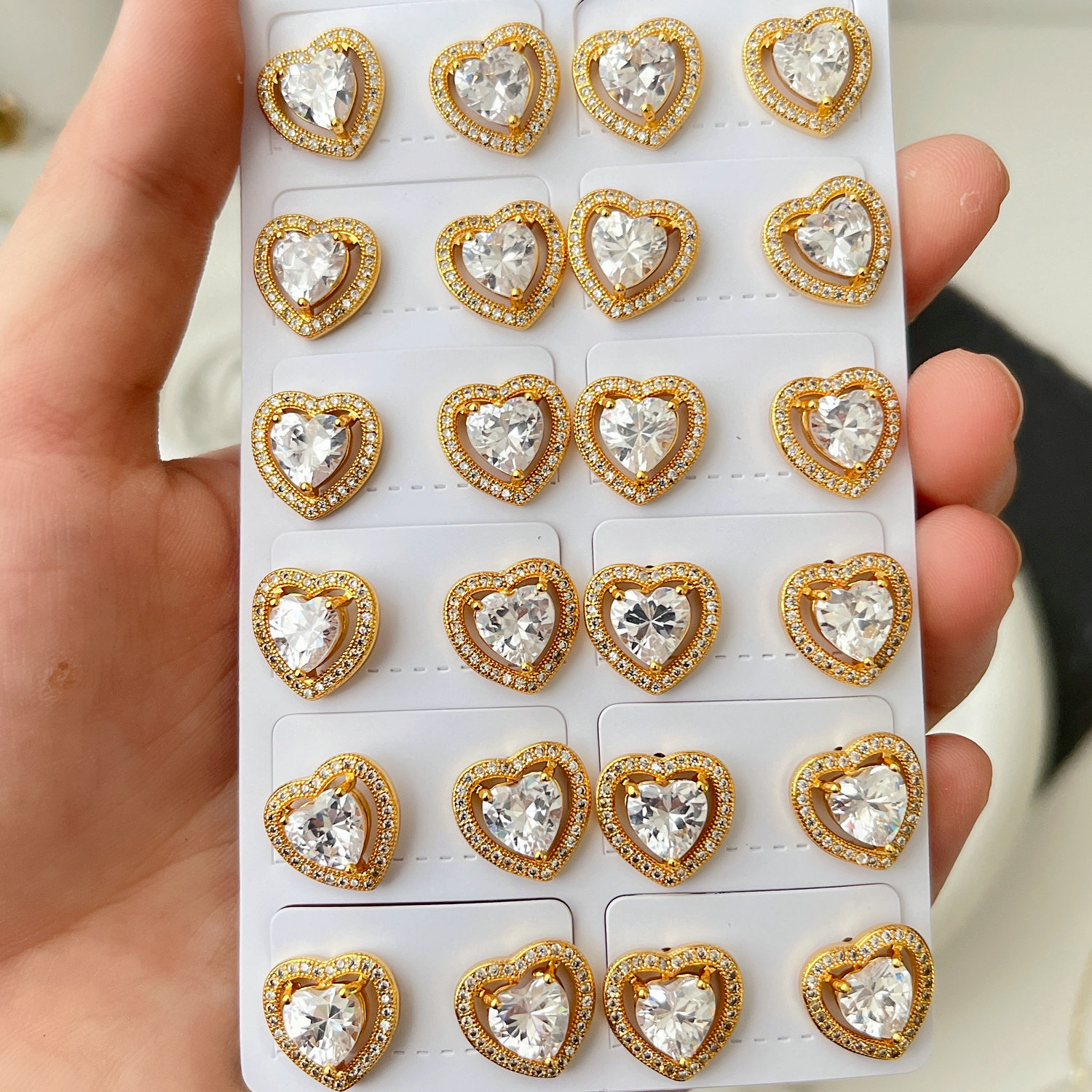 Pave Heart Earring Stud