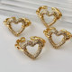 Pave Heart Adjustable Ring