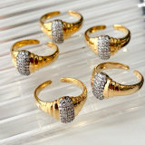 Silver Pave Fashion Ajustable Ring