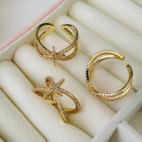 Pave Star Adjustable Ring