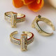 Pave Cross Adjustable Ring
