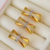Pave Bow Adjustable Ring