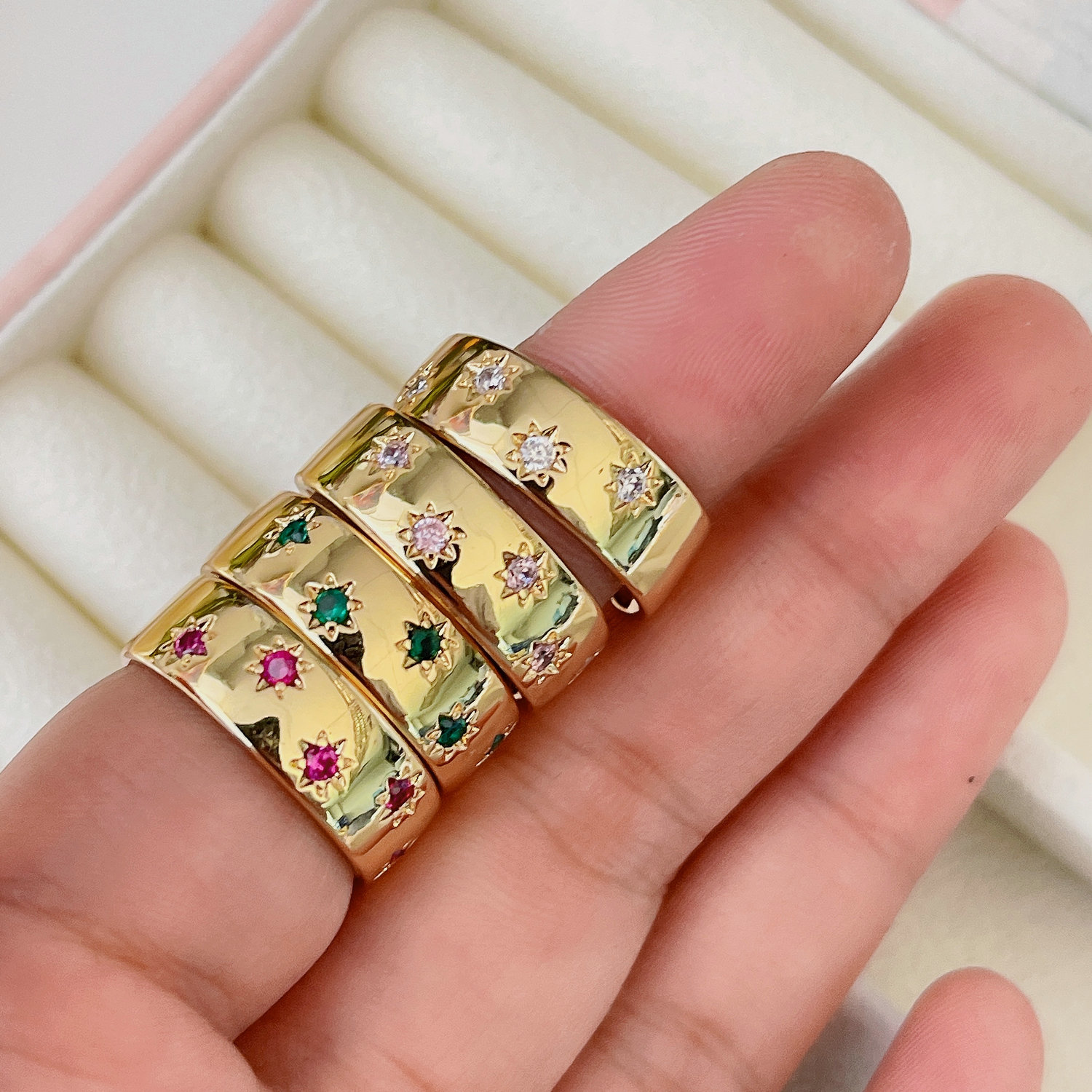Pave Star Adjustable Ring