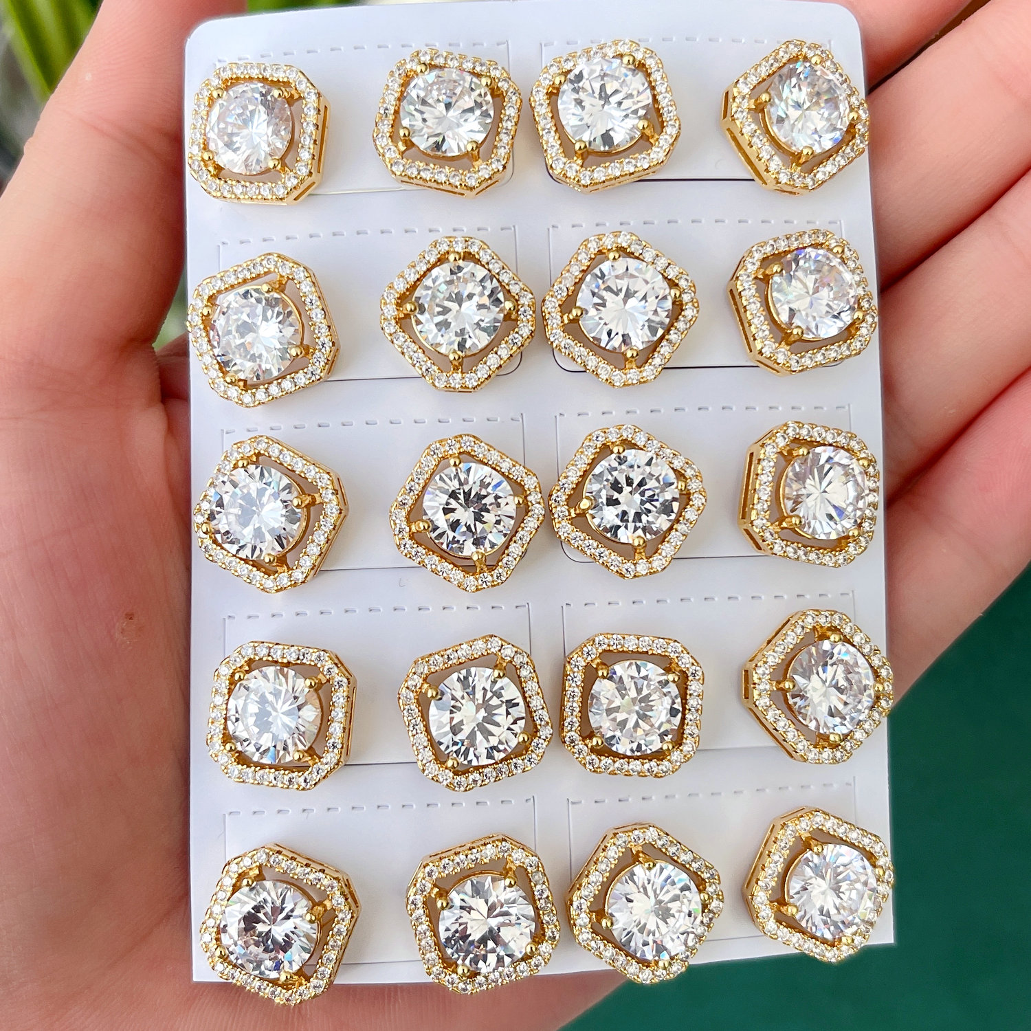 Pave Square Earrings