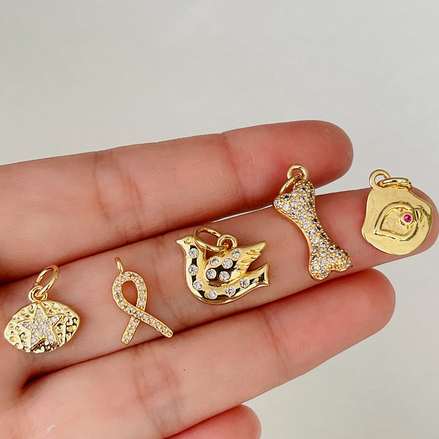 Pave Bone Star Birds... Pendant