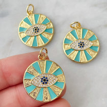 Blue Enamel Rouns Eye Charm