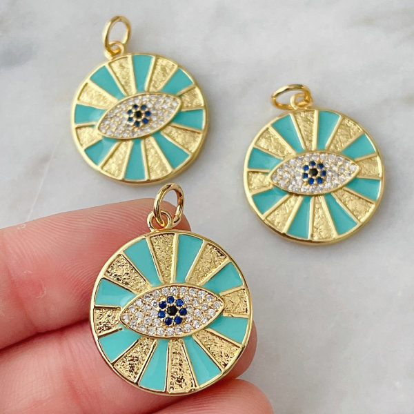 Blue Enamel Rouns Eye Charm