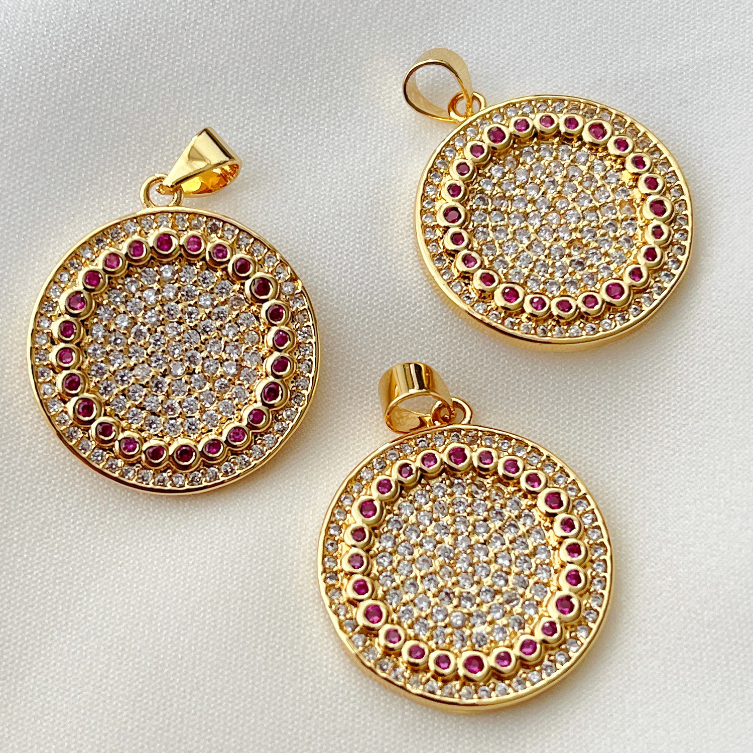Pave Round Charm