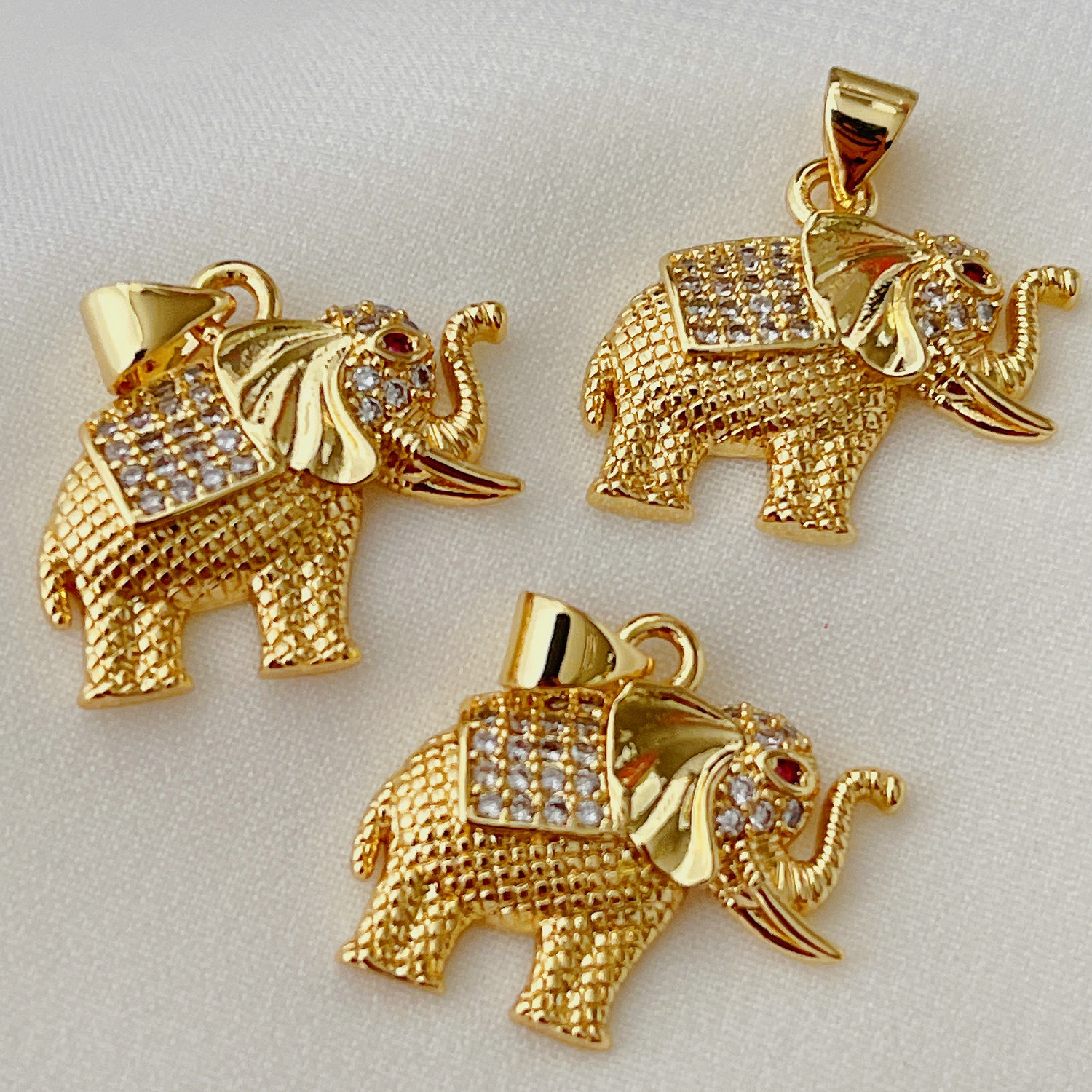 Pave Elephant Charm