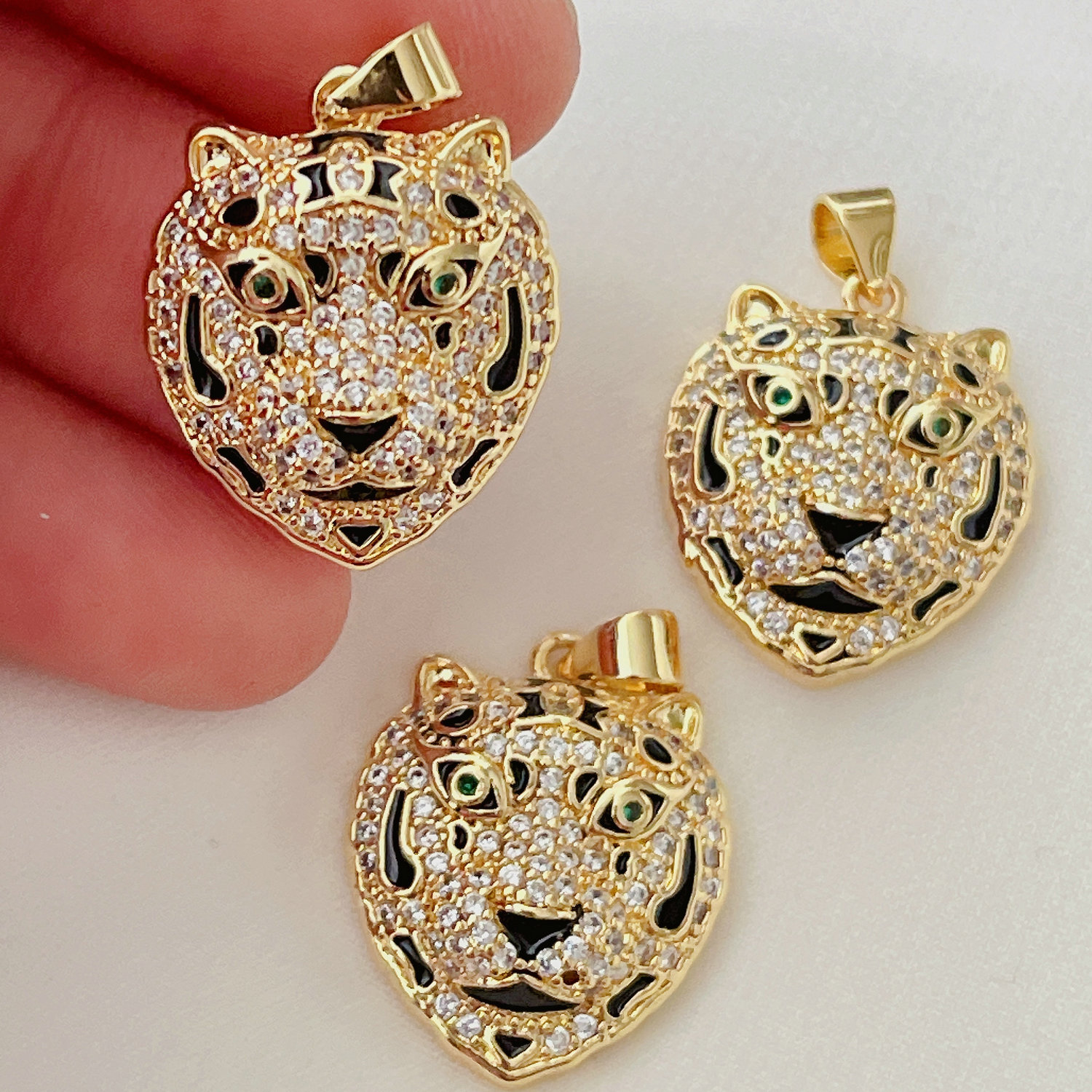 Black Pave Tiger Charm