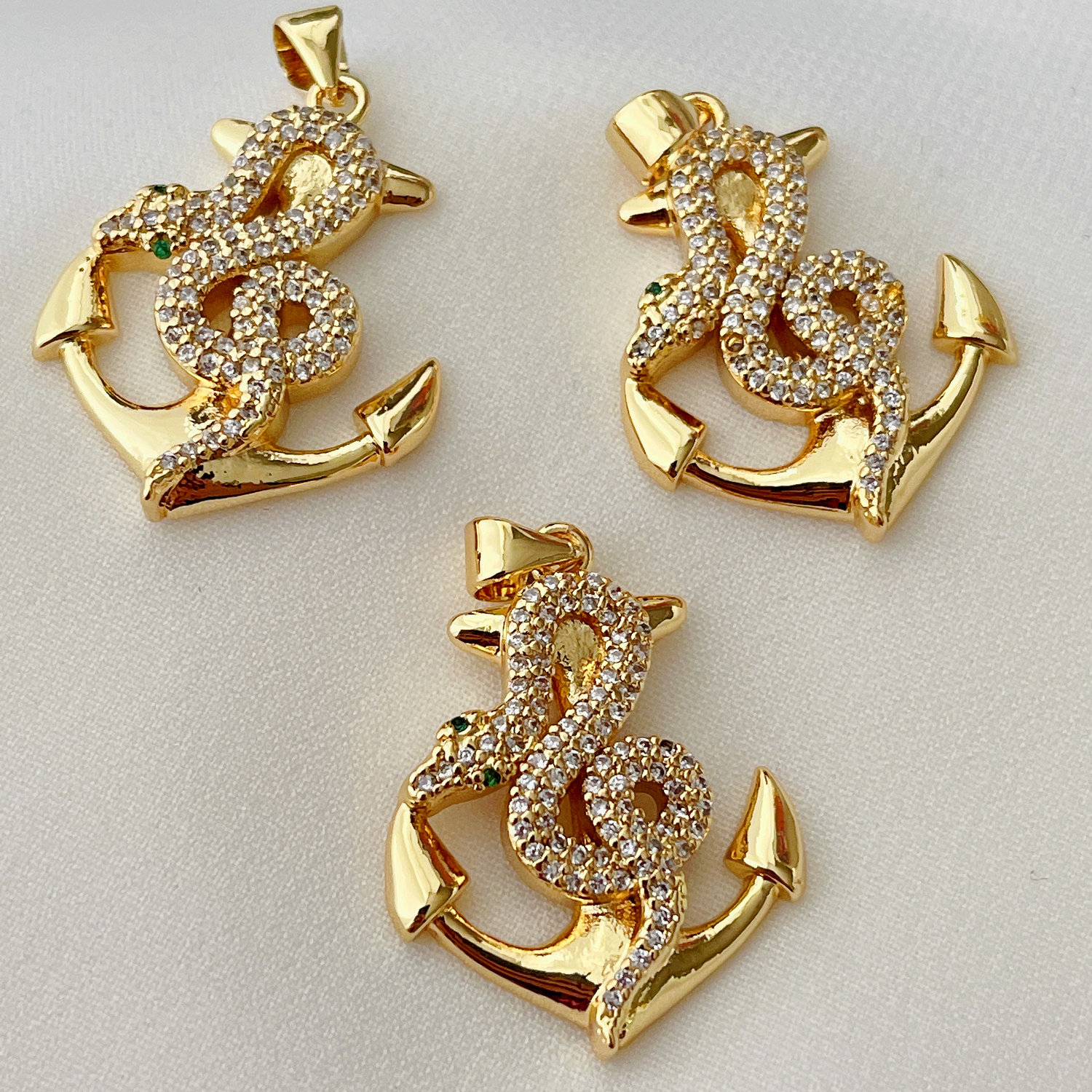 Pave Snake Charm