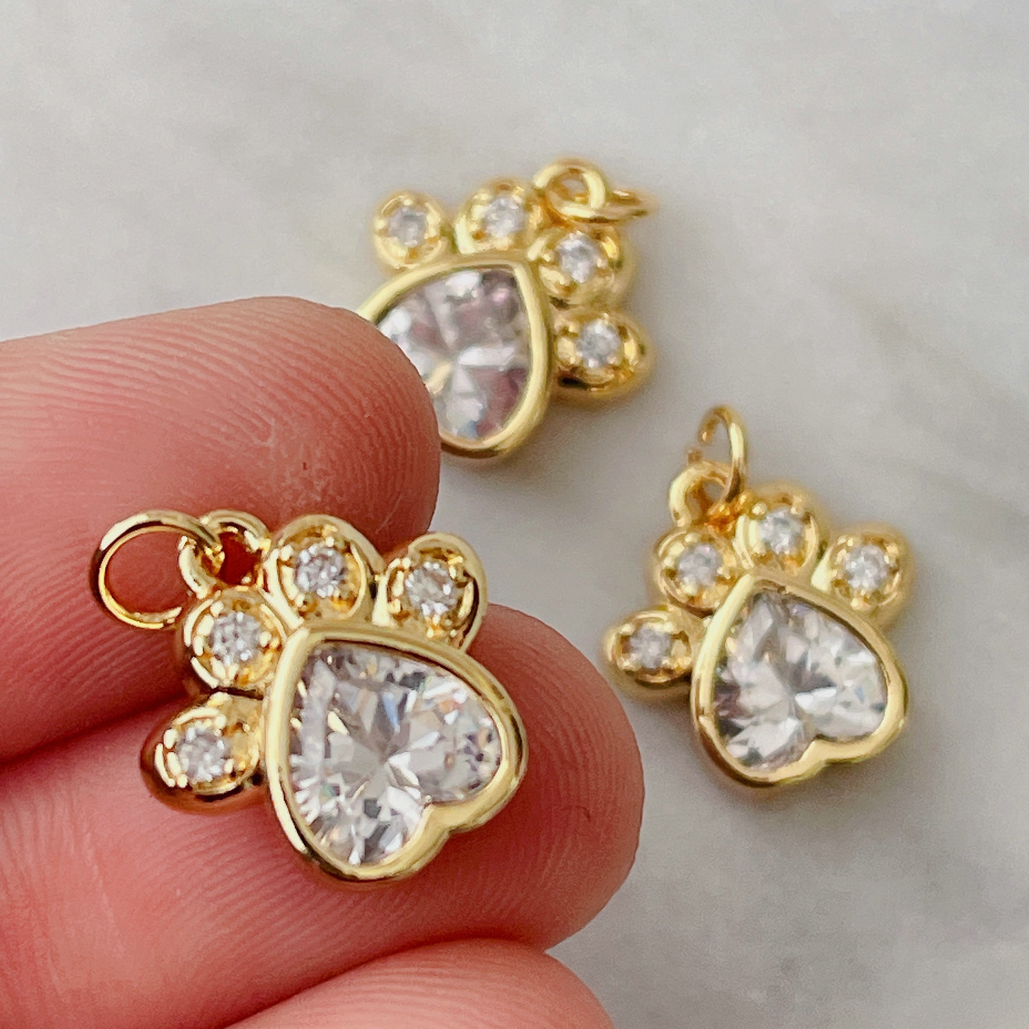 Pave Bear Paw Charm