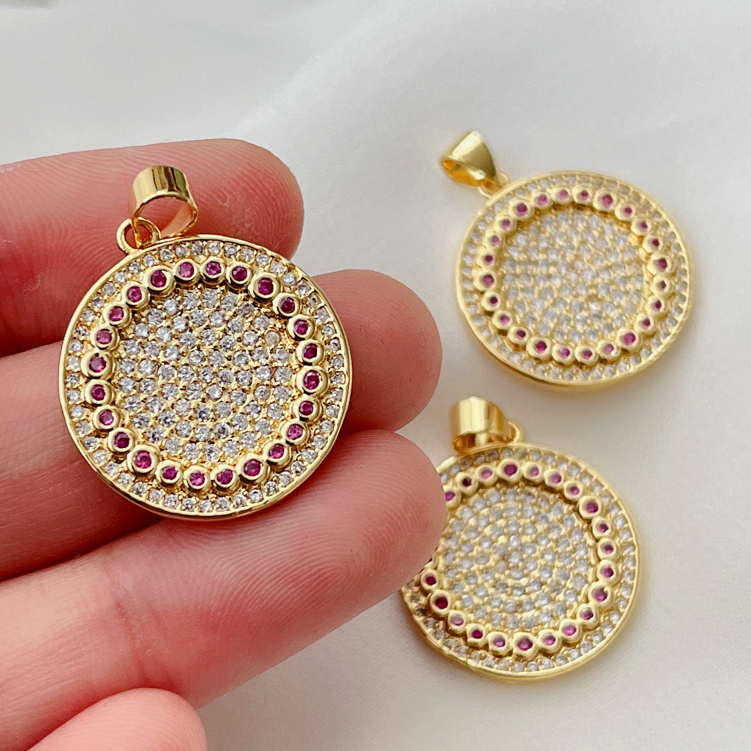 Pave Round Charm