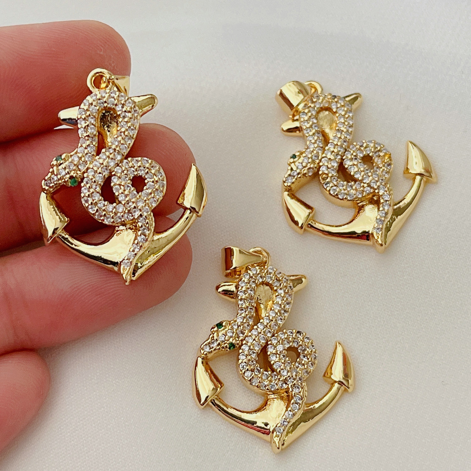 Pave Snake Charm