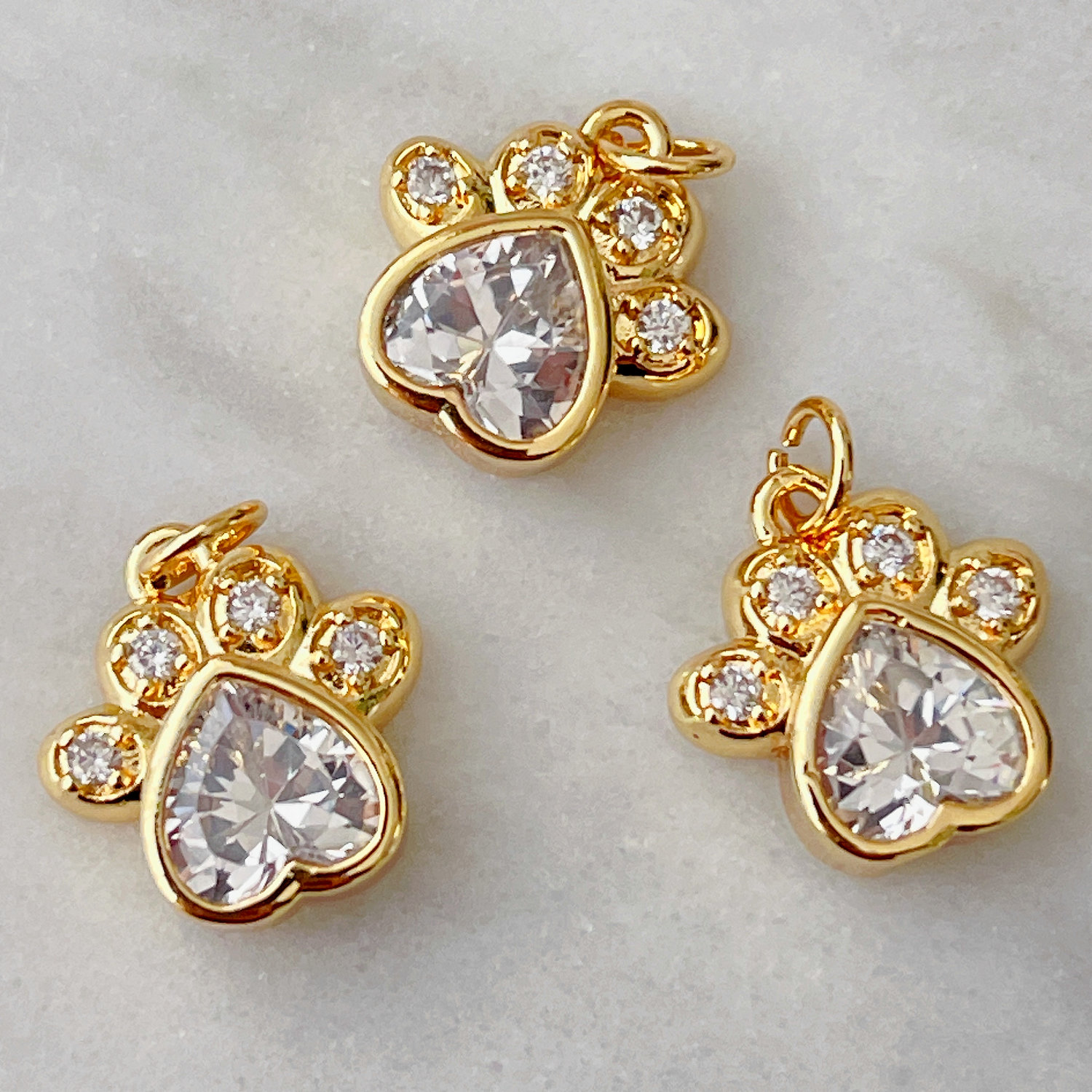 Pave Bear Paw Charm