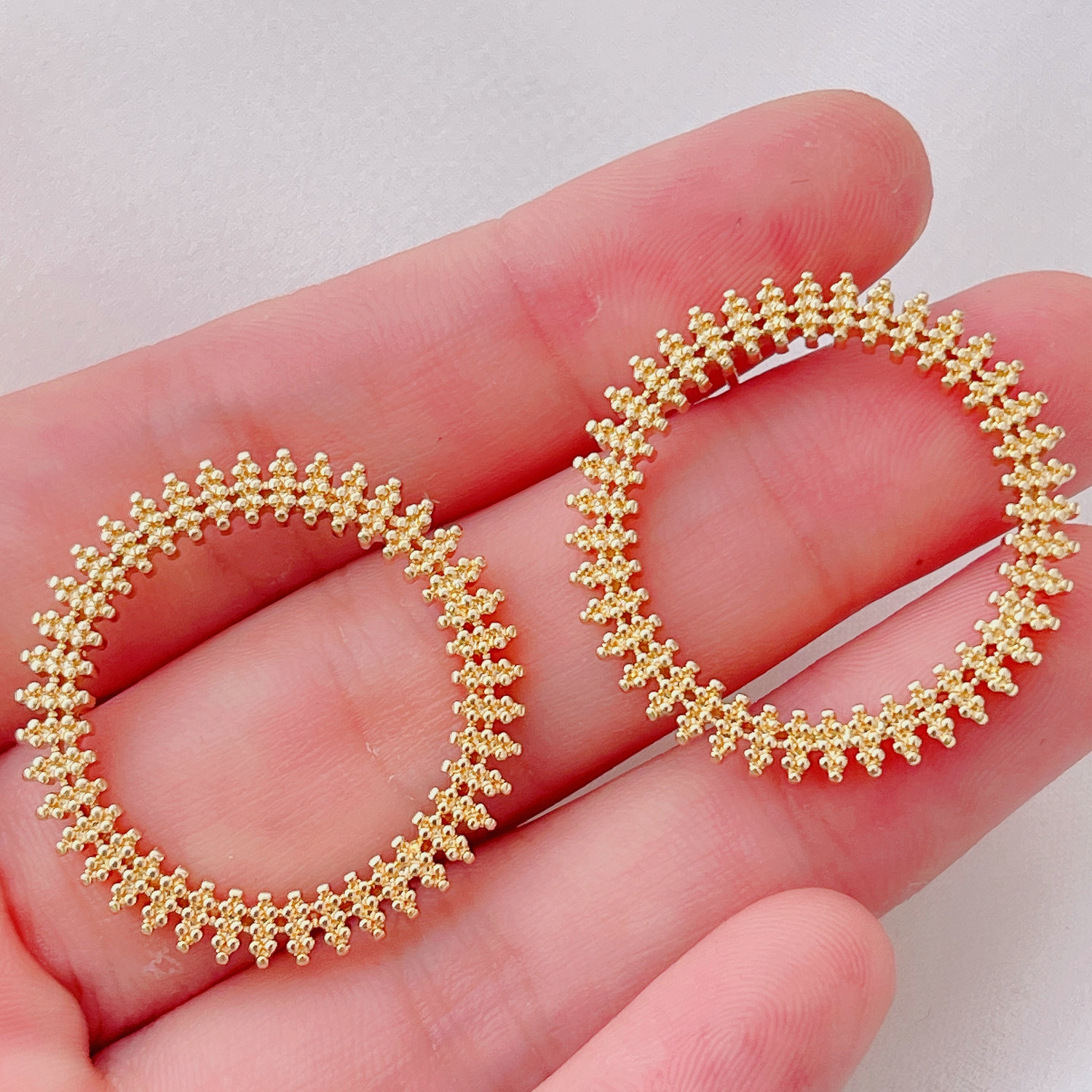 Gold Round Earrings