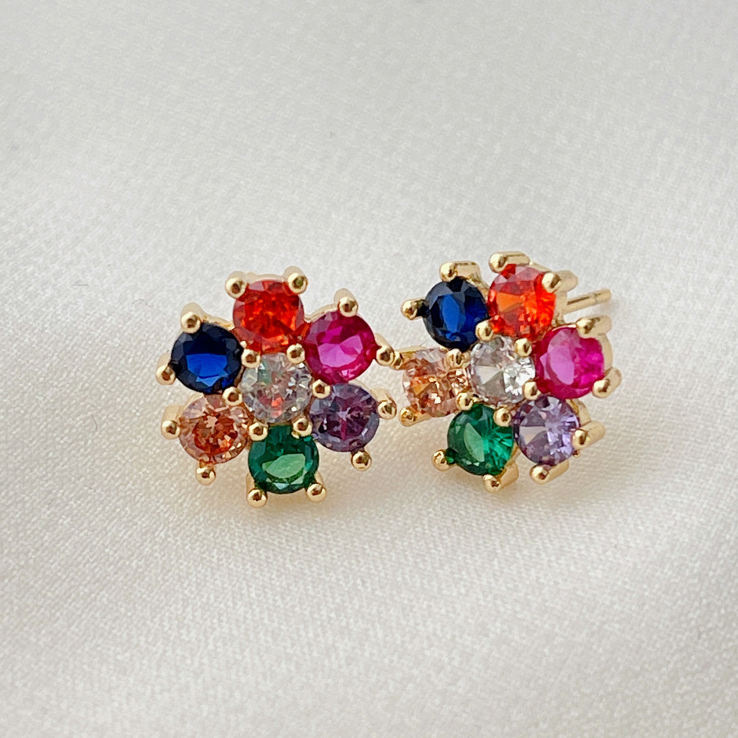 Coloful Flower Stud Earrings