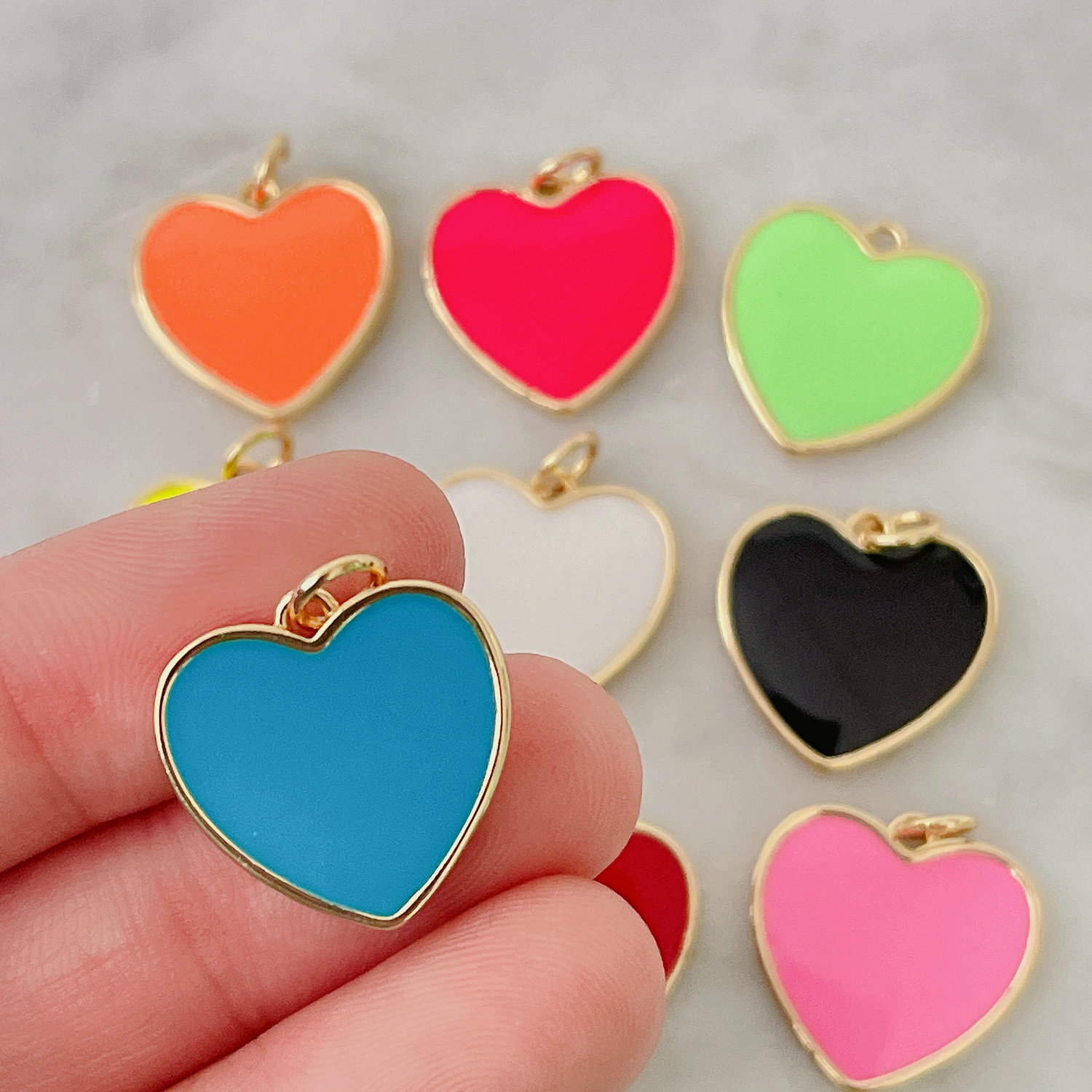 Small Heart Enamel Charm