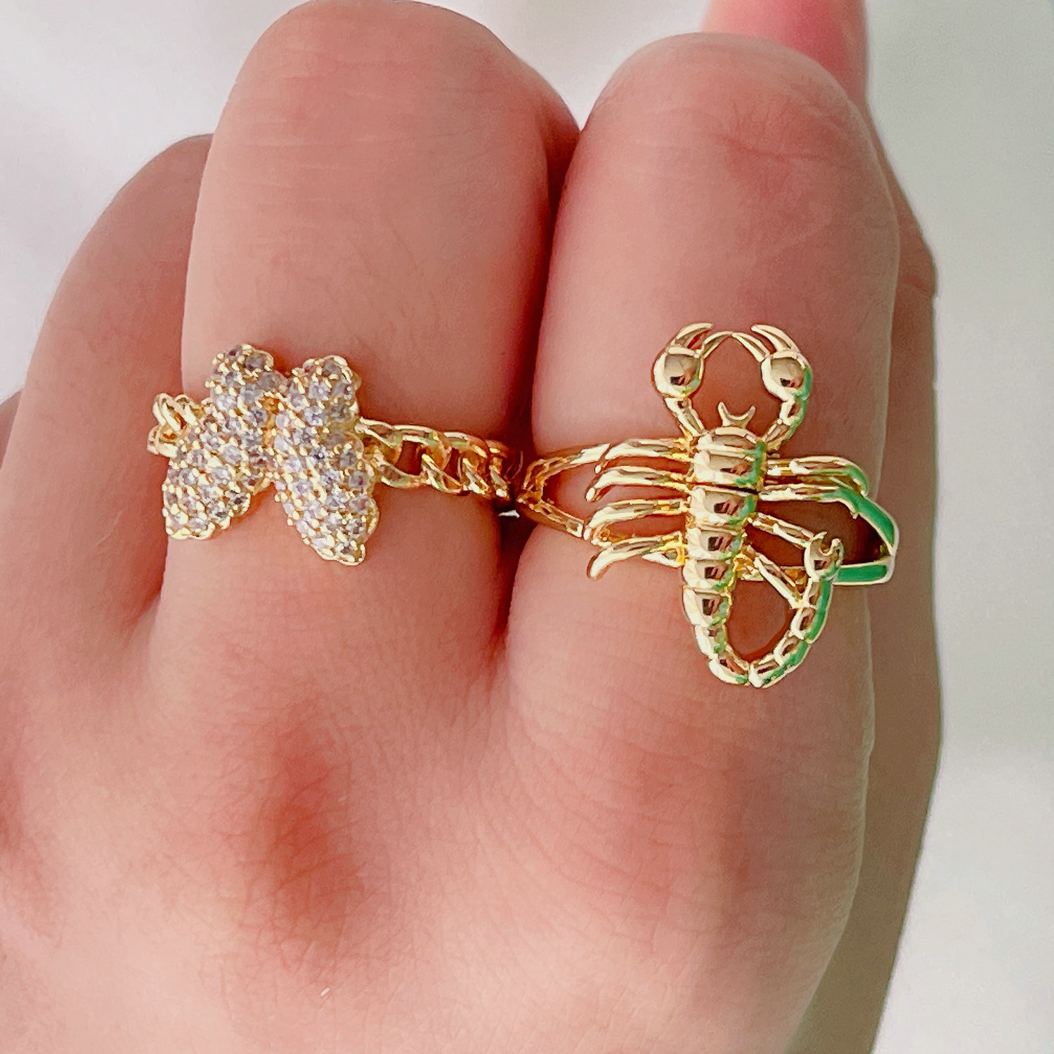 Metal scorpion ring