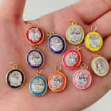Oval Enamel Charm
