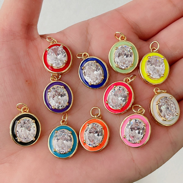 Oval Enamel Charm