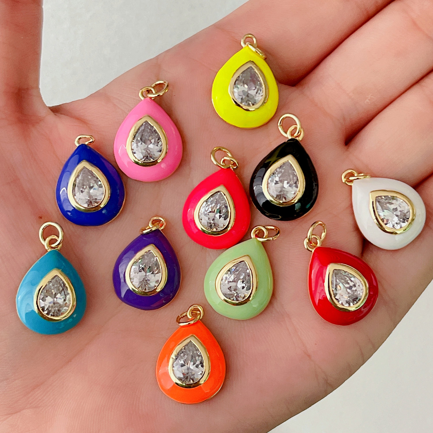 Water Drop Enamel Charm