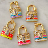 Enamel Lock Pendant