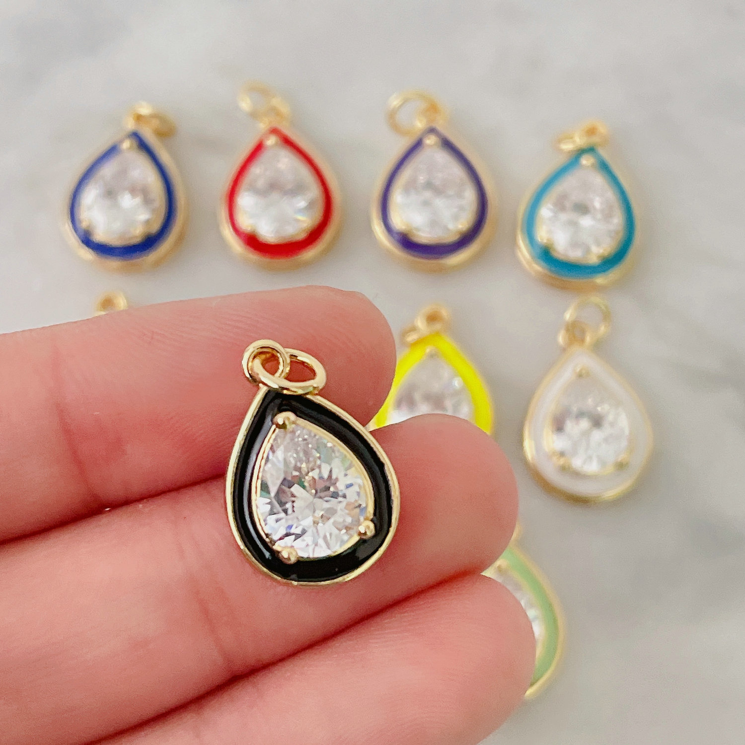 Water Drop Enamel Charm