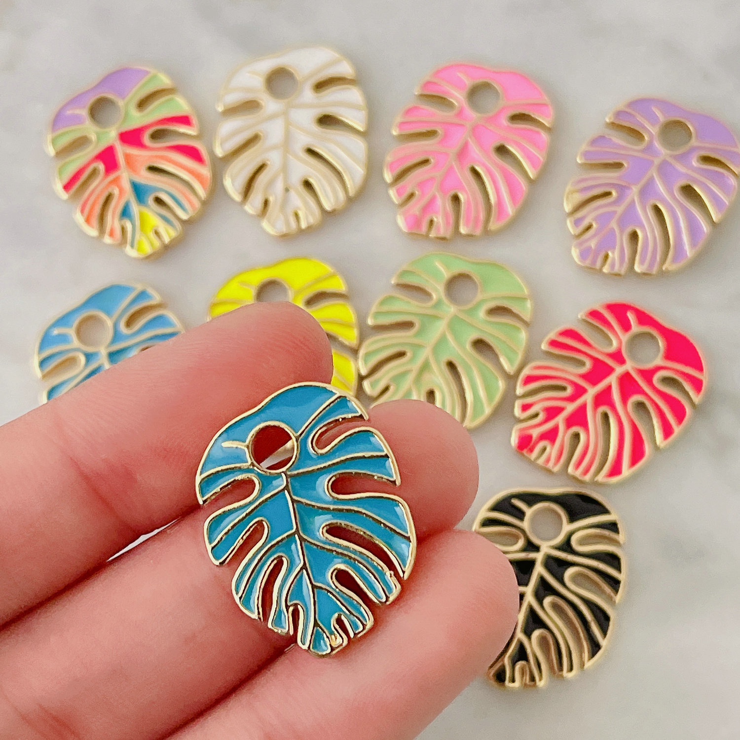 Enamel Leaf Charm