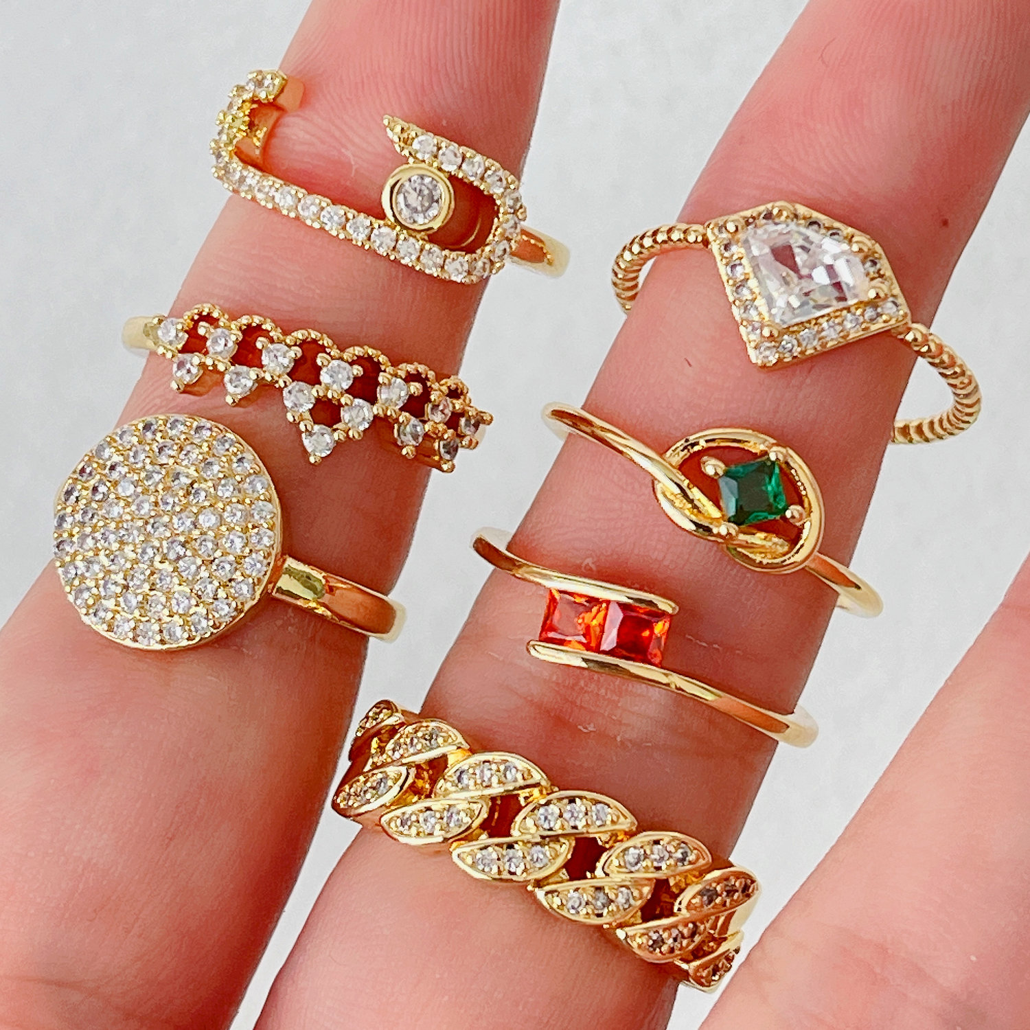 Copy Pave Enamel Heart Ring