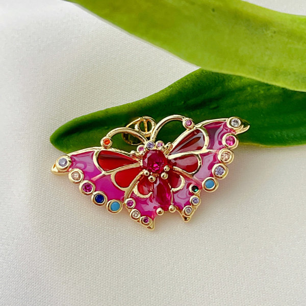 Colorful Enamel Butterfly Pendant