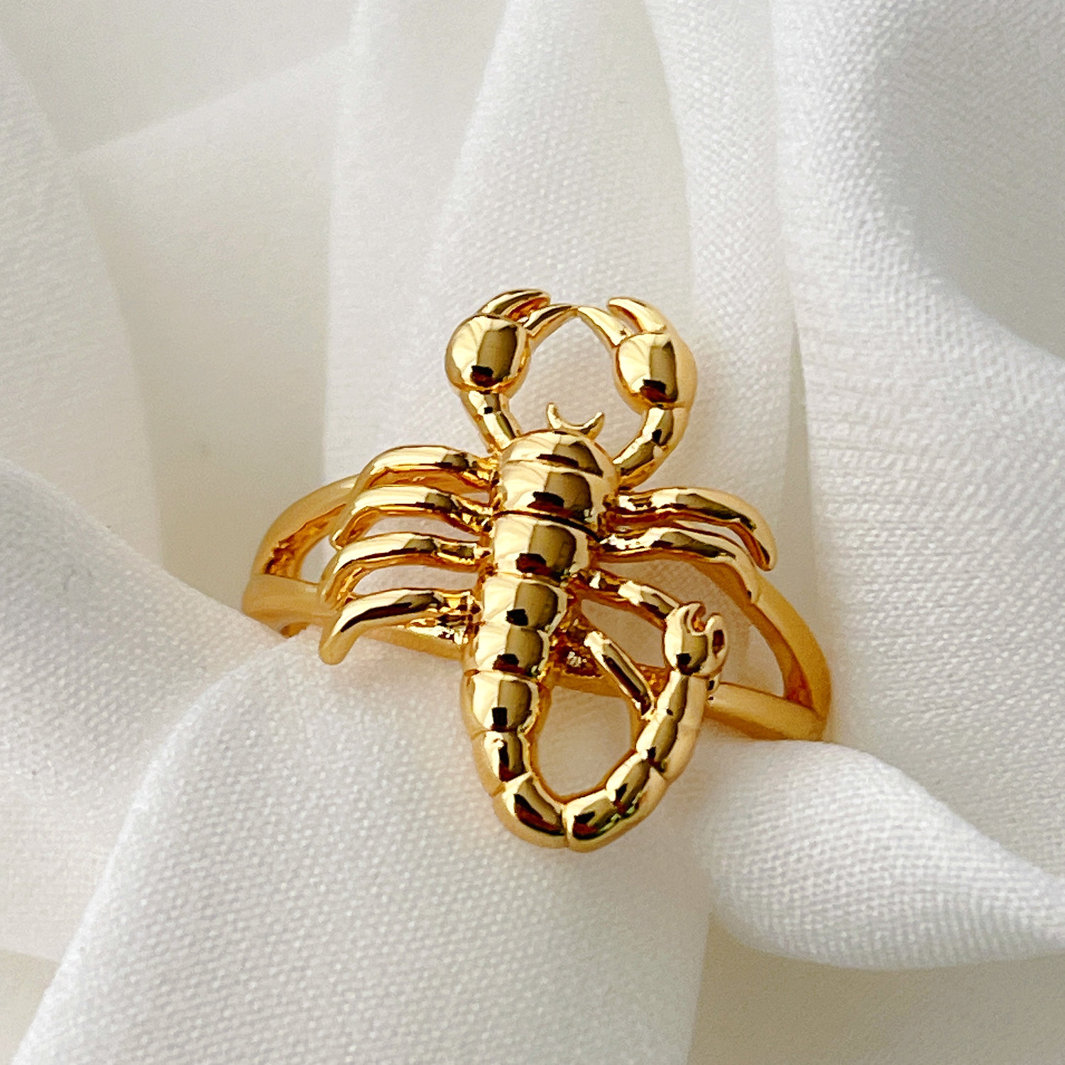 Metal scorpion ring