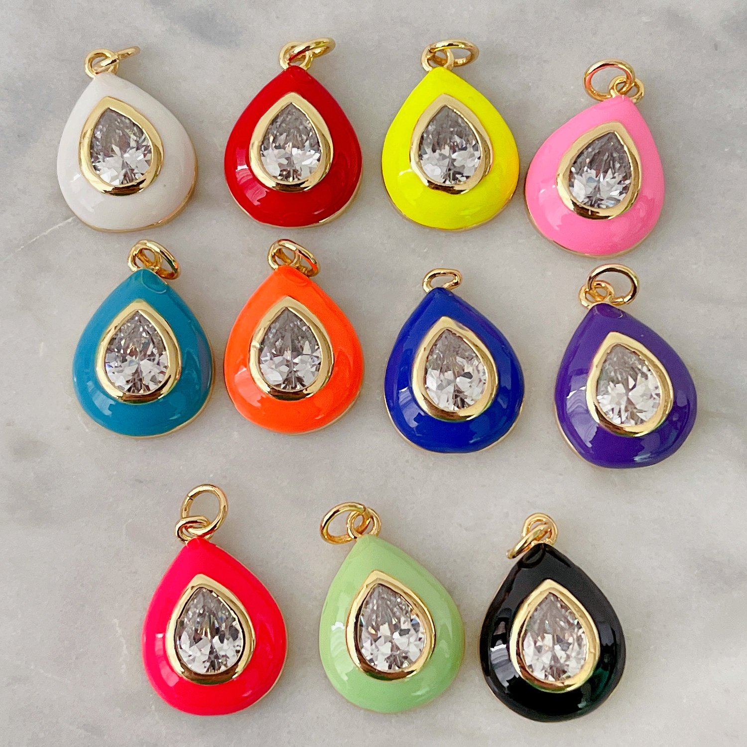Water Drop Enamel Charm