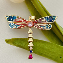Colorful Enamel Dragonfly Pendant