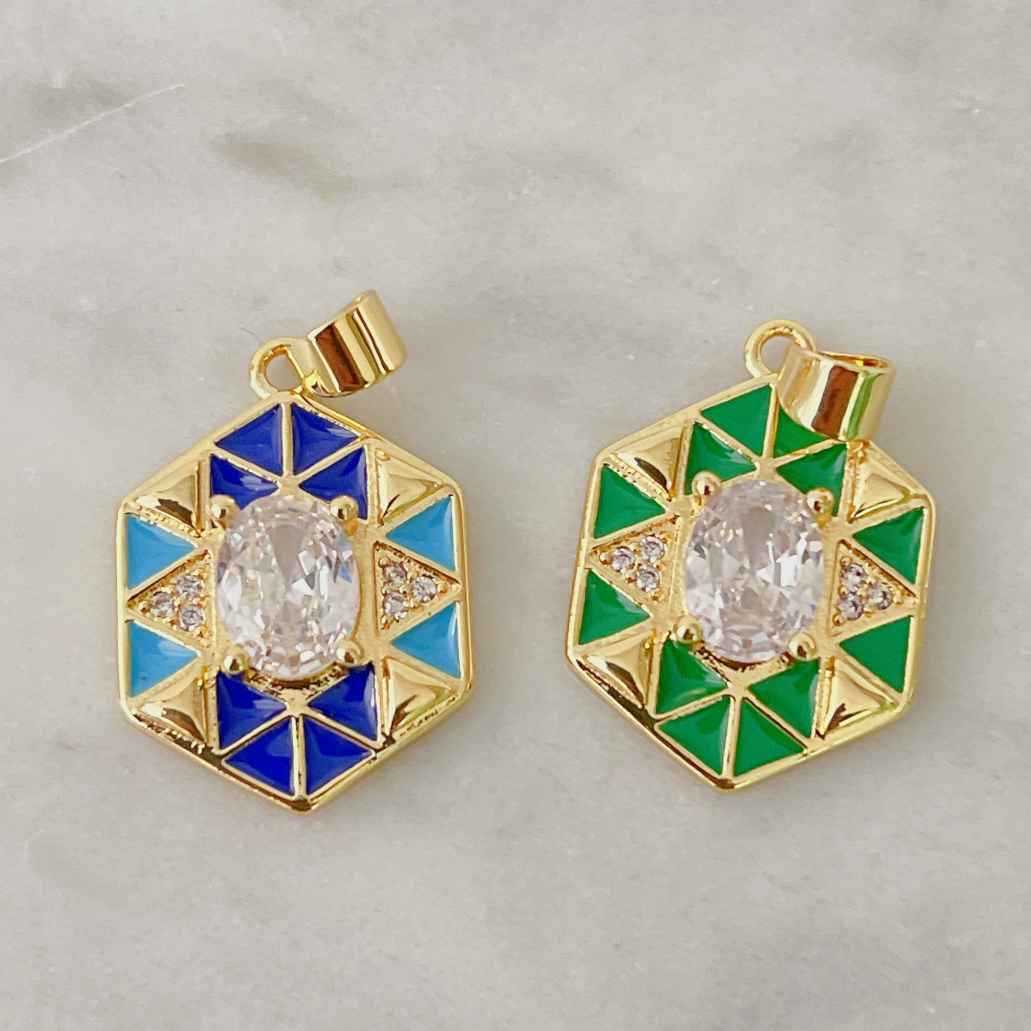 Enamel rhombus charm