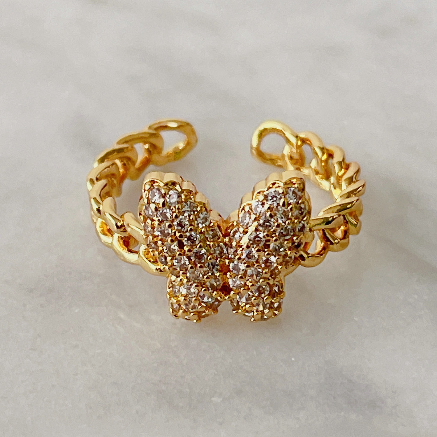 Pave Butterfly Ring