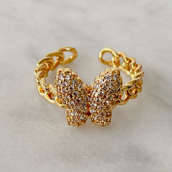 Pave Butterfly Ring