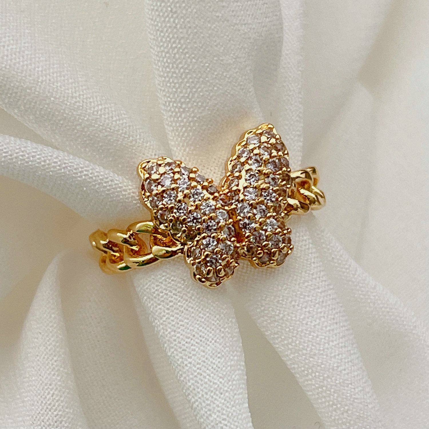 Pave Butterfly Ring