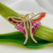 彩色珐琅蝴蝶吊坠 Colorful Enamel Butterfly Pendant